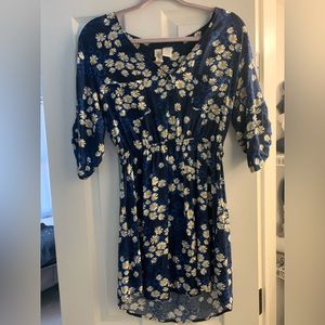 navy blue daisy spring dress